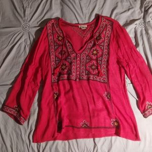 Embroidered long sleeve shirt